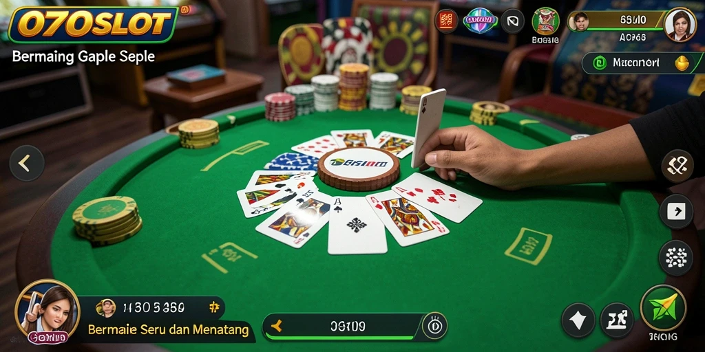 Screenshot gameplay 070SLOT menunjukkan keseruan bermain Gaple.
