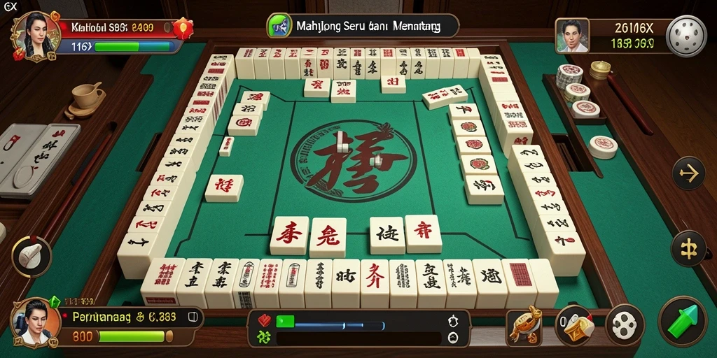 Tampilan gameplay menarik dari 116X dengan ubin Mahjong.