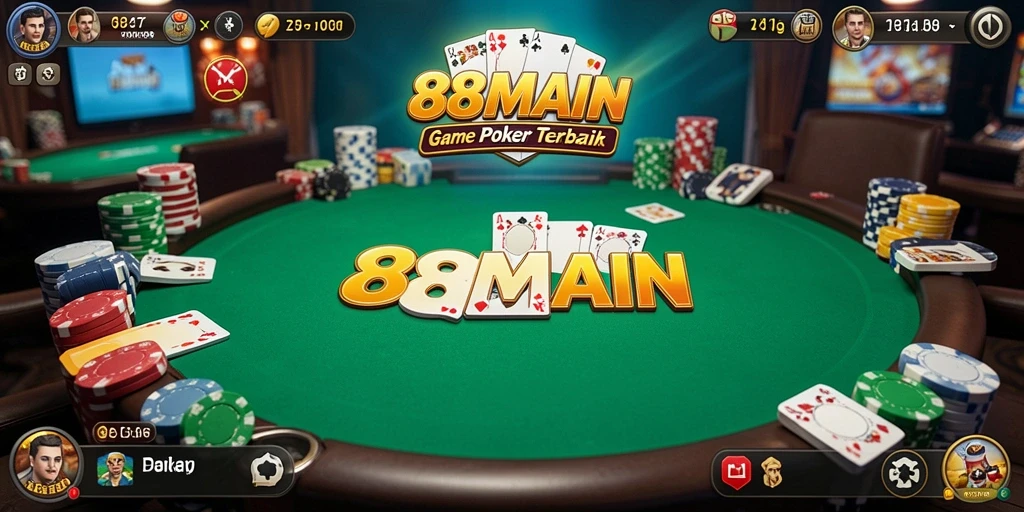 Tampilan gameplay Poker yang menegangkan dan interaktif di 88MAIN.