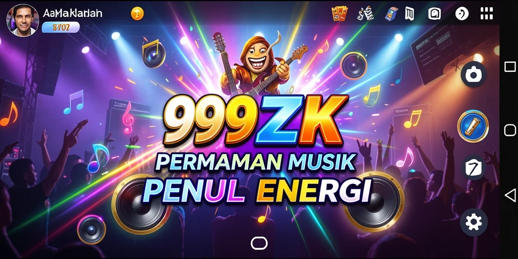 Screenshot utama 999ZK menampilkan gameplay seru permainan musik.