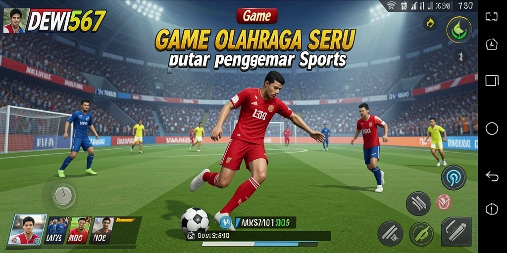 Tangkapan layar utama DEWI567 menampilkan aksi seru dalam permainan olahraga.