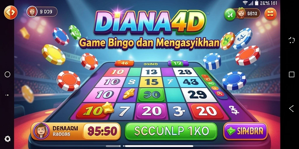 Tampilan seru dari gameplay Bingo DIANA4D yang penuh warna.