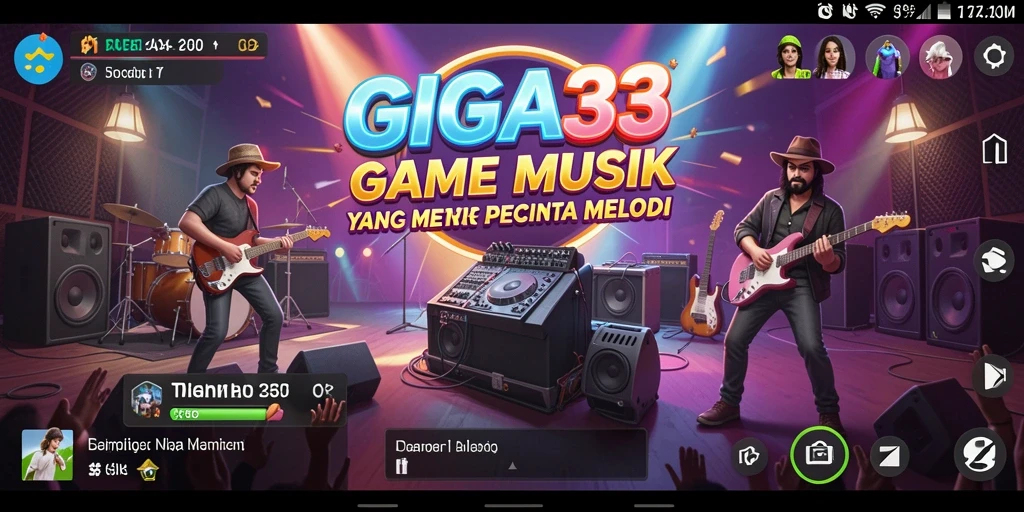 Tangkapan layar GIGA33 menunjukkan pengalaman bermain musik yang interaktif.