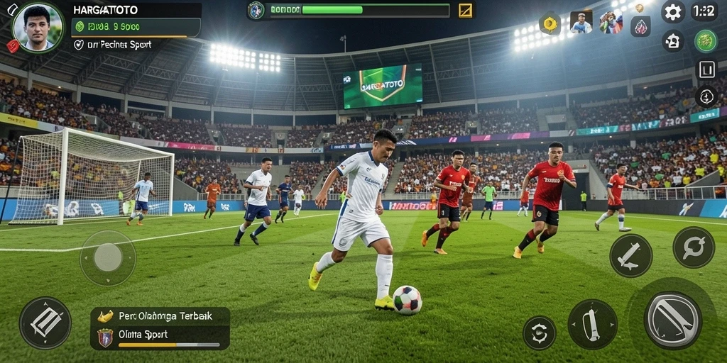 Tampilan gameplay HARGATOTO yang menarik dengan berbagai cabang olahraga.