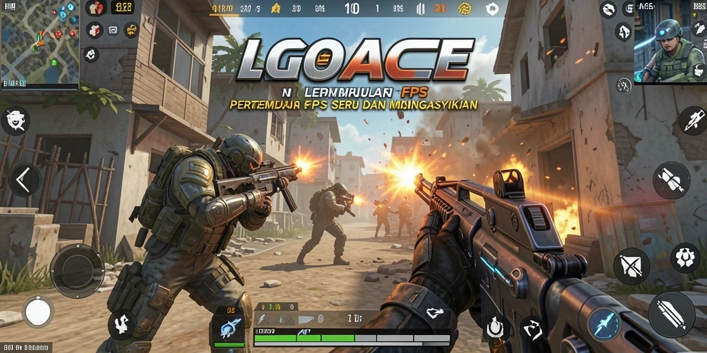 Screenshot gameplay LGOACE yang menampilkan aksi tembak-menembak mendebarkan.