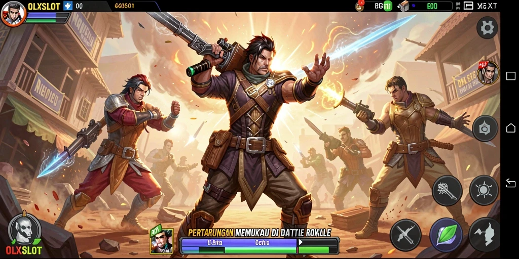 Tampilan seru gameplay OLXSLOT dalam dunia Battle Royale.