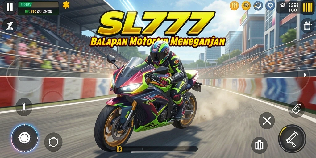 Gameplay balapan motor yang seru dan menegangkan.