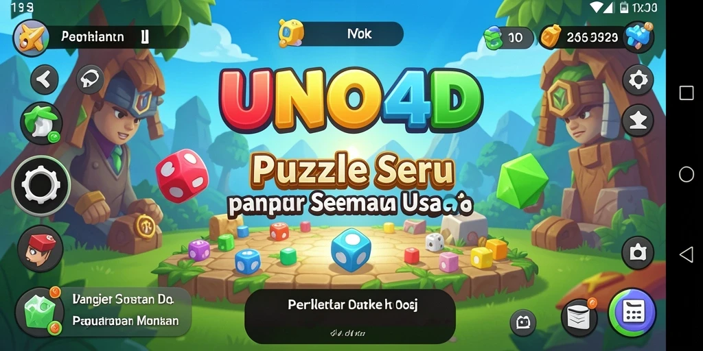 Tampilan gameplay menantang di UNO4D dengan berbagai teka-teki menarik.